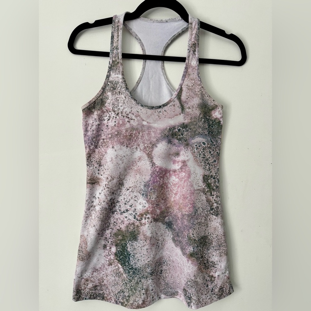 Lululemon Cool Racerback Tank in Sugar Crush/ pink/green/white in size 6